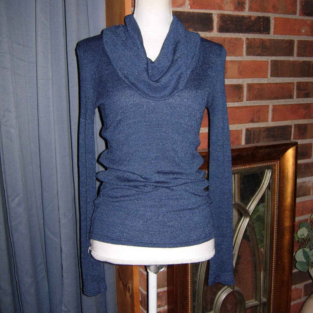 michael stars  drape cowl neck long sleeve top one size